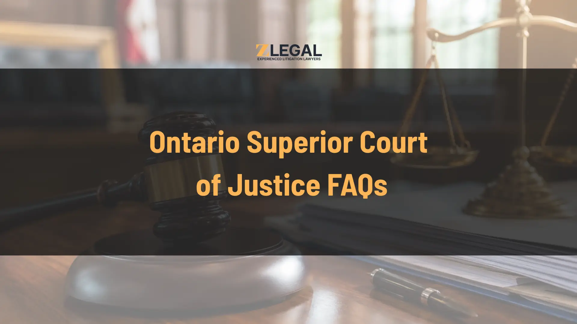 Gavel and justice scales in courtroom