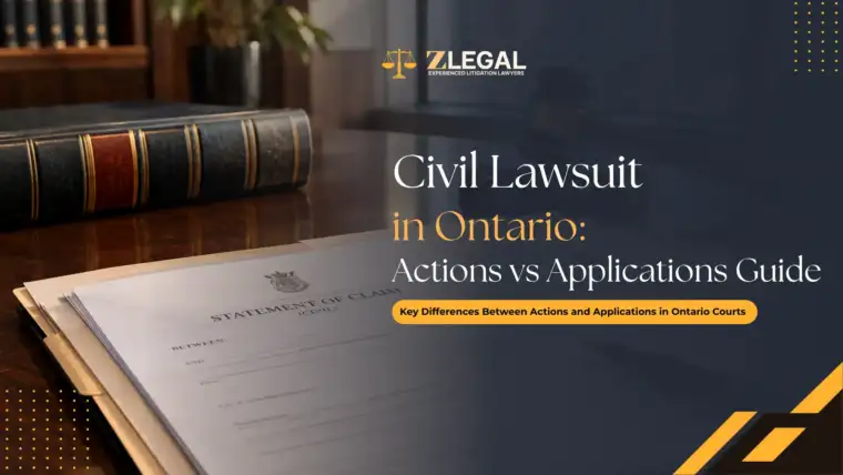 Civil Lawsuit in Ontario Actions vs Applications Guide Banner