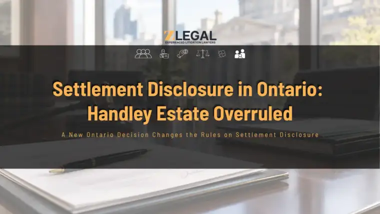 Settlement Disclosure in Ontario Handley Estate Overruled banner