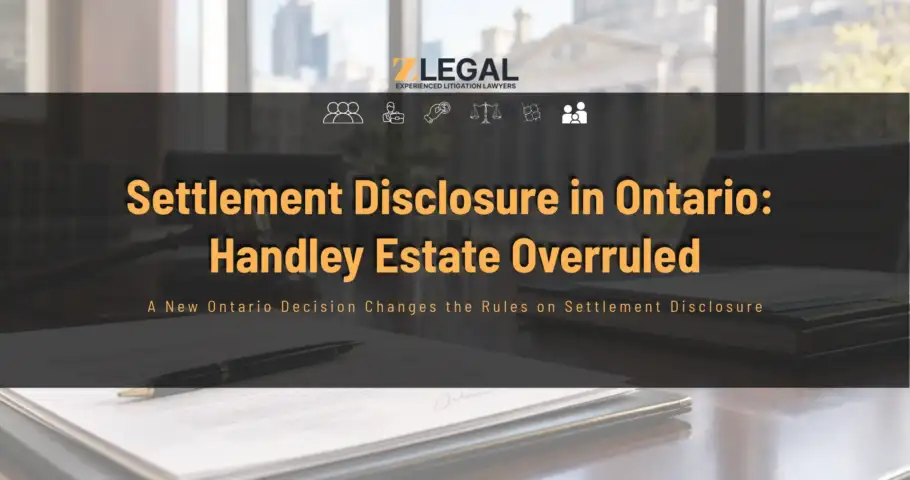 Settlement Disclosure in Ontario Handley Estate Overruled banner