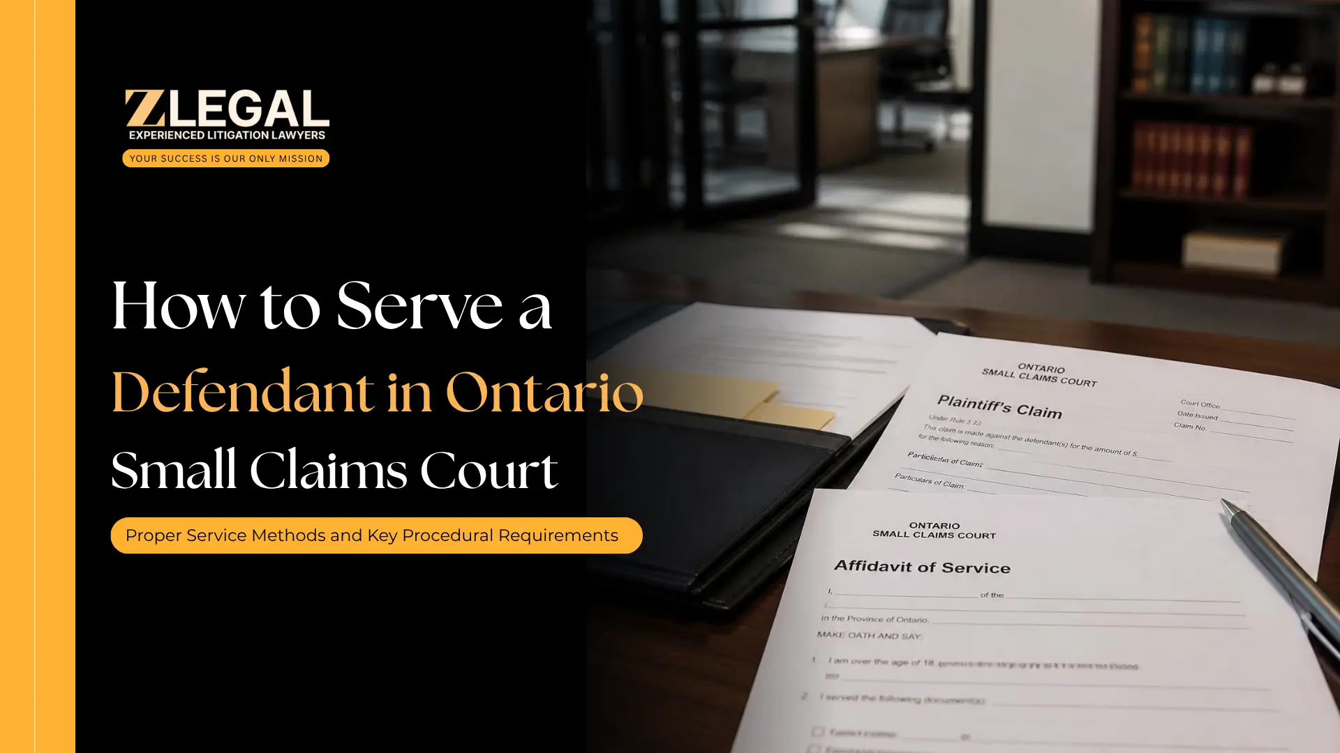 How to Serve a Defendant in Ontario Small Claims Court banner